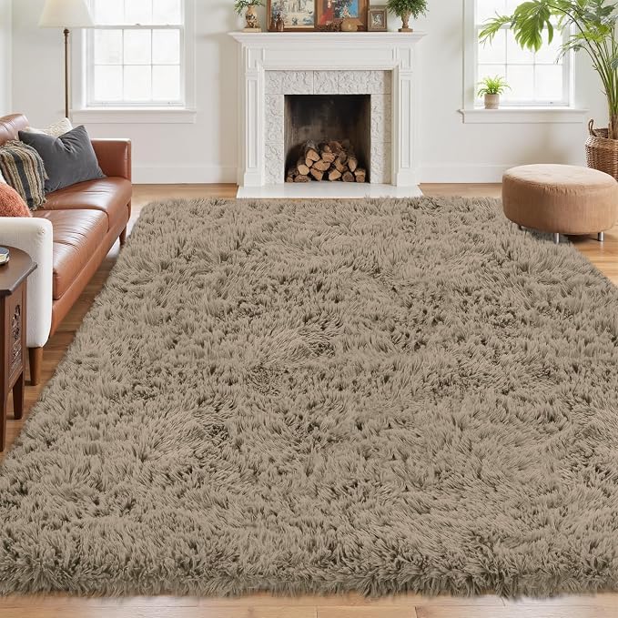 5x7 Area Rug for Living Room: Ultra Soft Fluffy Rug Modern Large Thicked Shag by Oriannal