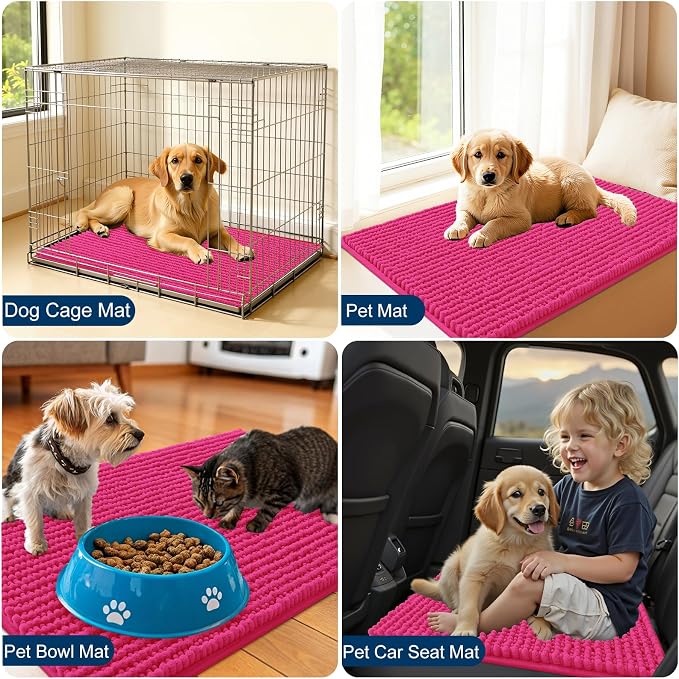 OLANLY Dog Door Mat for Muddy Paws 24x16, Ultra Absorbent Chenille Mud Doormat - Image 7