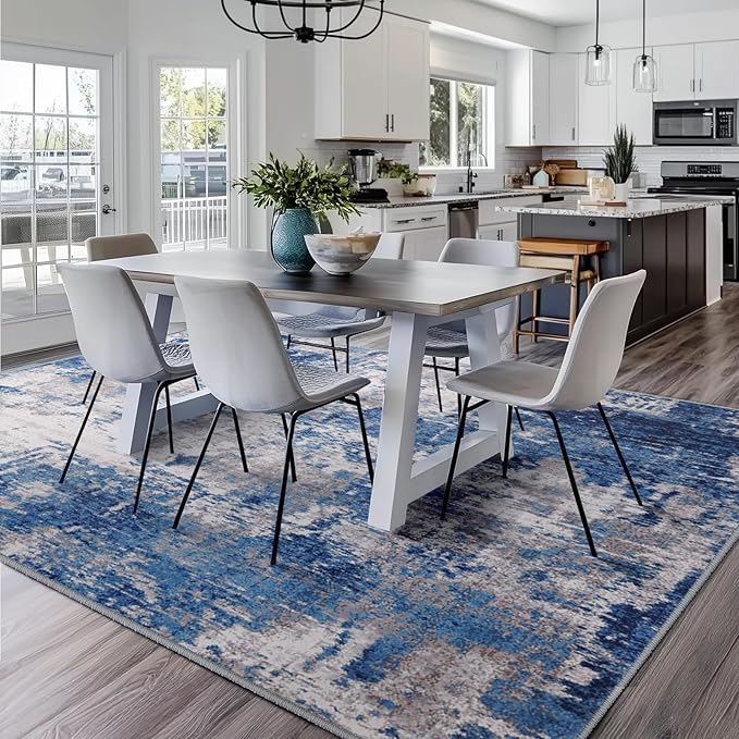 RELEANY Washable Area Rugs Square 10ft Non-Slip Modern Abstract Soft - Image 7