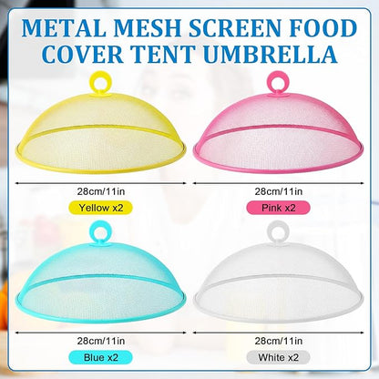 Foaincore 8 Pcs Metal Mesh Food Covers Tent Umbrella 11 Inch Outside Mesh Food - Image 2