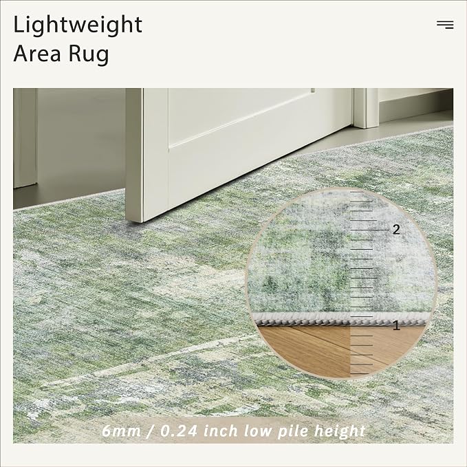 Soalmost 9x12 Area Rugs for Living Room, Non-Slip Machine Washable Vintage Rugs - Image 7