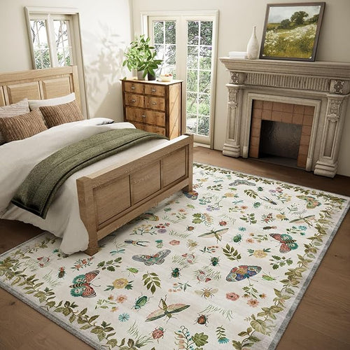 8x10 Area Rugs for Living Room: Washable Bedroom Rug Stain Resistant Non Slip - Image 2
