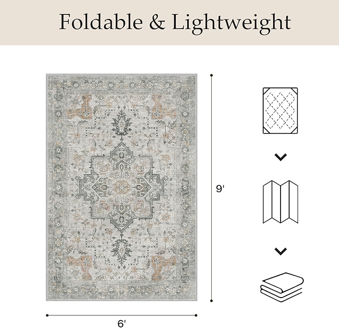 GENIMO Outdoor & Indoor Area Rug 6'x9', Waterproof, Non-Shedding, Easy Cleaning - Image 2
