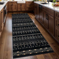 SERISSA 2x6 Kitchen Runner Rug, Washable Non-Slip Black Gold Grad Boho Rug by SERISSAHomeDecorCollection