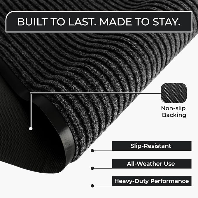 2 Pack Heavy Duty Entry Mat 2' x 3', Low Profile Door Rug - Image 3