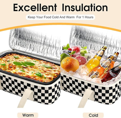 Corduroy Casserole Carrier, Insulated Lasagna Lugger - Image 4