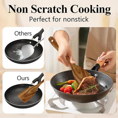 Wooden Spatula, Heat Resistant Cooking Wood Spatulas Spurtles - Image 4