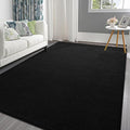 Pettop 7x10 ft Black Area Rugs for Bedroom Living Room, Washable Memory Foam by Pettop