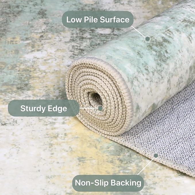 BEIMO Round Rugs 5FT for Living Room Bedroom, Modern Abstract Machine Washable - Image 7