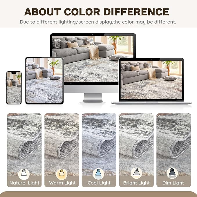 DMOYEST 10x12 Area Rug for Living Room, Washable & Non Slip Large Indoor Carpet - Image 7