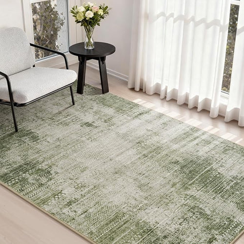 3 x 5 Rug Small Non Slip Machine Washable Rug Distressed Abstract Soft Indoor by Tchdio