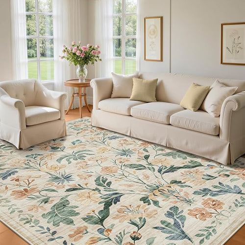 9x12 Area Rugs Washable Rug: Large Boho Living Room Rug Soft Non-Slip Low Pile - Image 2