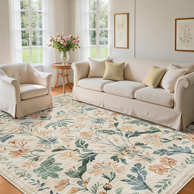 10x14 Area Rugs Washable Rug: Large Boho Living Room Rug Soft Non-Slip Low Pile - Image 8