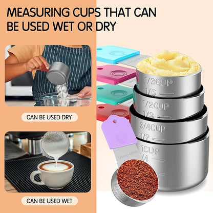 Magnetic Measuring Cups, 5 Stainless Steel Nesting Measuring Cup Set - Image 3