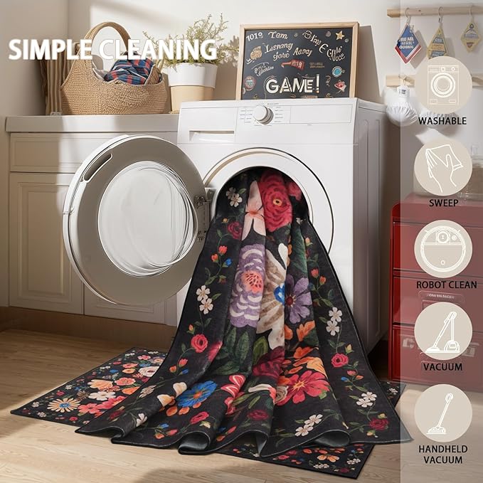 Espresso Rug for Hallways Kitchen Rug 2x8, Non Slip Washable Rugs - Image 6