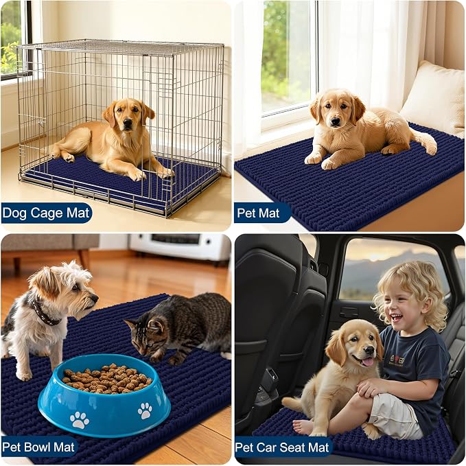 OLANLY Dog Door Mat for Muddy Paws 47x17, Ultra Absorbent Chenille Mud Doormat - Image 7