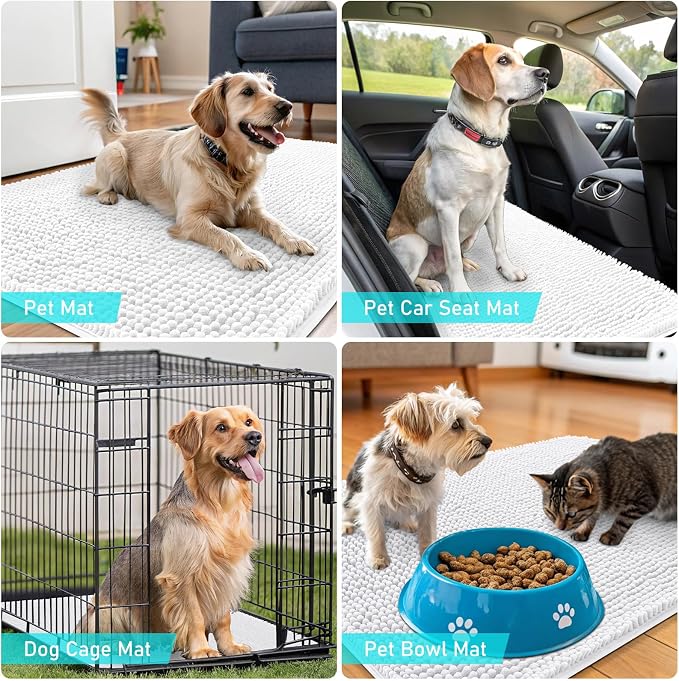 OLANLY Dog Door Mat for Muddy Paws 70x46, Absorbs Moisture and Dirt, Absorbent - Image 7