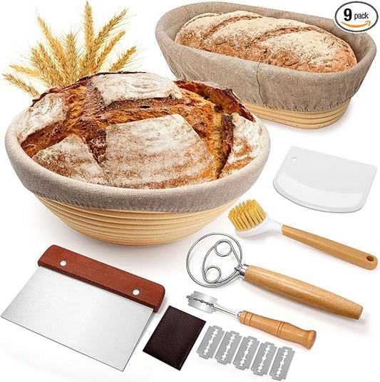 Sourdough Proofing Basket Gift Set, Sourdough Baskets by EWFEN