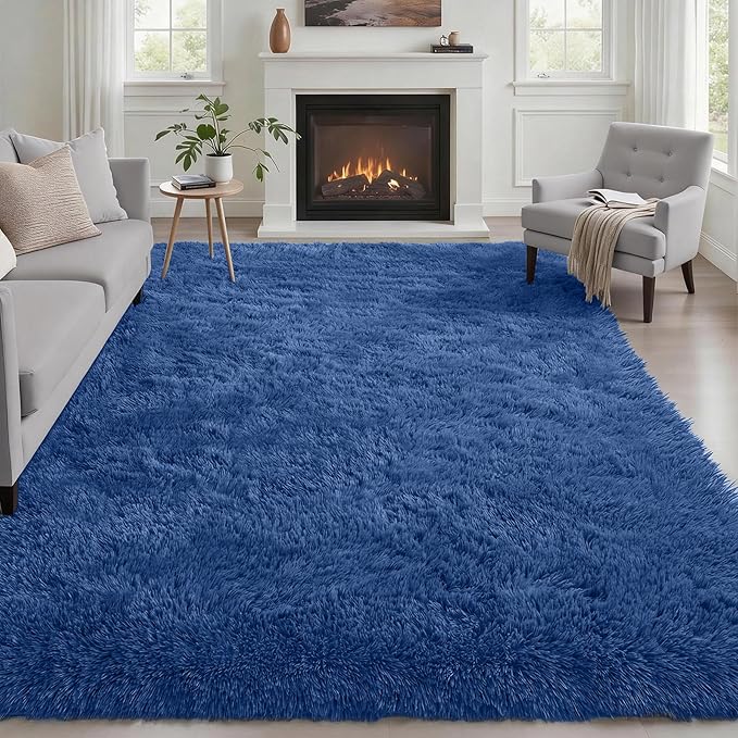 6x9 Area Rugs for Living Room Bedroom: Ultra Soft Fluffy Shag Rug Upgrade by Luxturiy