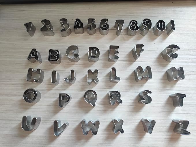 Mini Alphabet Number Cookie Cutters Sets of 37 Pieces Letter Mold Tools - Image 3
