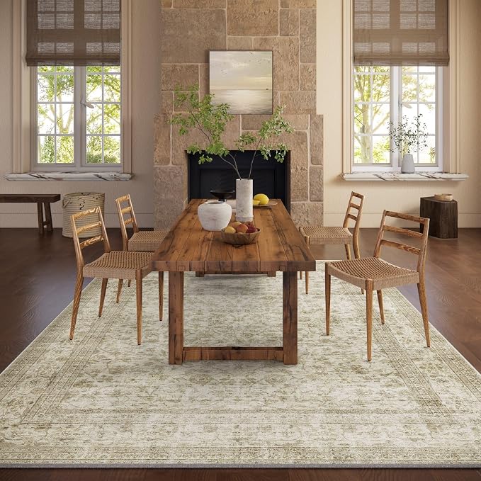 Machine Washable Rugs for Living Room: 8x10 Area Rugs for Bedroom Boho Vintage - Image 5