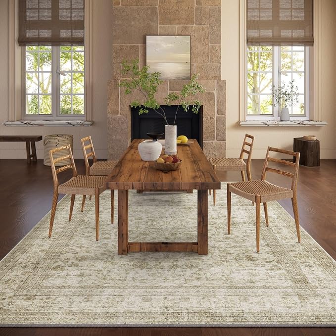 Machine Washable Rugs for Living Room: 9x12 Area Rugs for Bedroom Boho Vintage - Image 5