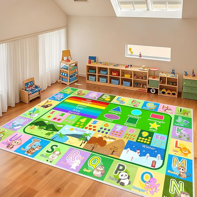 6x9 Kids Alphabet Rug, Large Non-Slip ABC Alphabet Carpet - Image 7