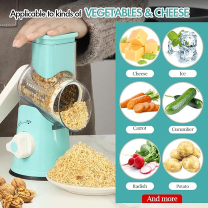 Ourokhome Rotary Cheese Grater Hand Crank, Kitchen Shredder Speed Mandolin - Image 5
