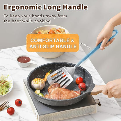 Stainless Steel Spatula, Metal Spatula Slotted Turner, Heavy Duty Sturdy - Image 3