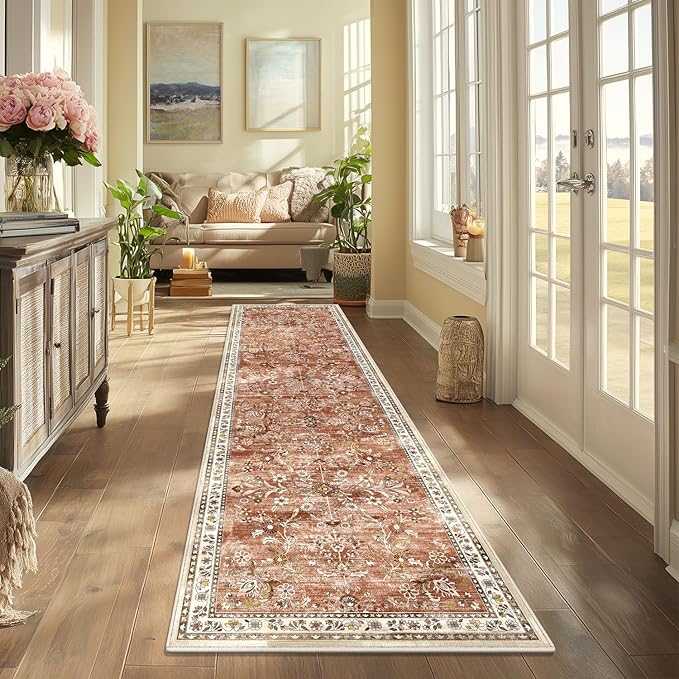 Yamaziot Washable Runner Rug 2x12 – Floral Non Slip Boho Hallway Runner Rug - Image 7