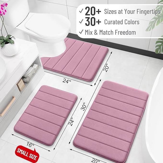 OLANLY Memory Foam Bath Mat 30x20, Super Soft Absorbent Bathroom Rugs, Quick Dry - Image 2