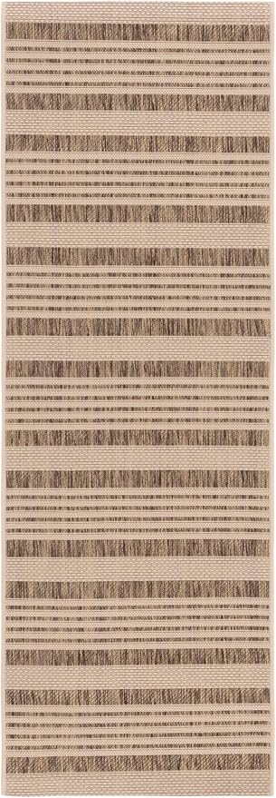 SAFAVIEH Courtyard Collection 2'3' x 14' Brown/Bone CY6062 Stripe Indoor/ - Image 2