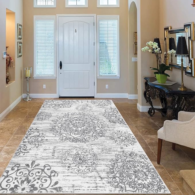 HEBE Area Rugs for Living Room 4'x6', Washable Non Slip Boho Bedroom Rug - Image 3