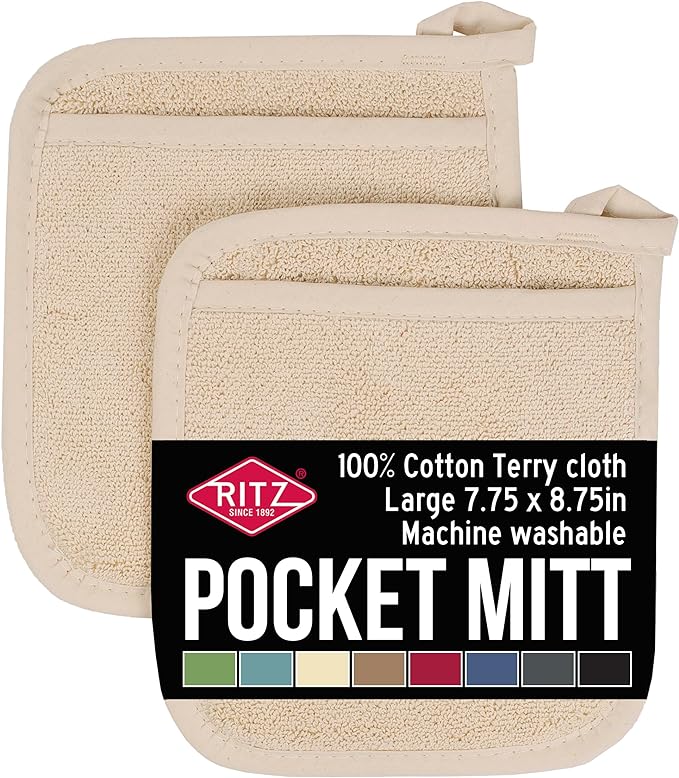 RITZ Terry Pocket Mitt & Hot Pad: Unparalleled Heat Resistant, Durable 100% by Ritz+Foodservice