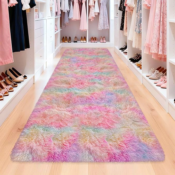 Colorful Unicorn Rainbow Rug for Girls Bedroom Bedside Rug Runners 3x10 Ft for - Image 3