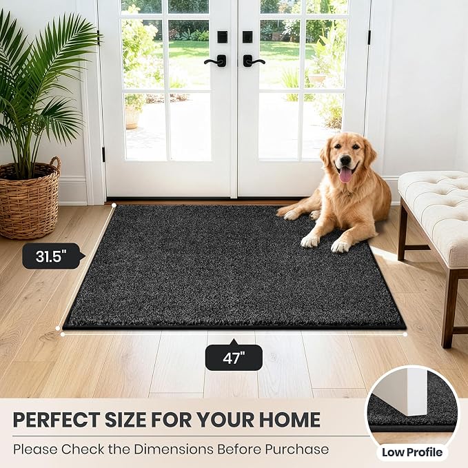 PURRUGS Dirt Trapping Door Mat 31.5" x 47", Non-Slip Machine Washable Entryway - Image 8
