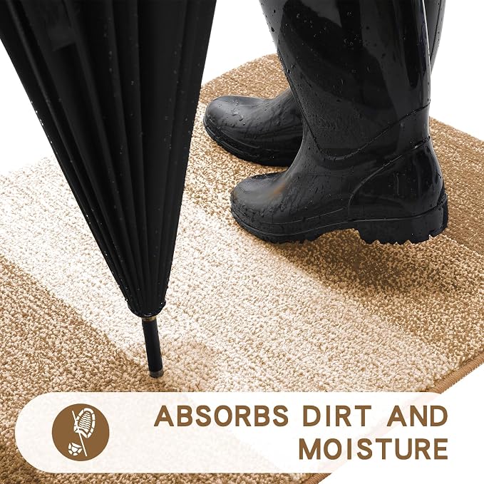 Kitinjoy Indoor Outdoor Door Mat, 40x24 Non-Slip Absorbent Dirt Trapper - Image 2