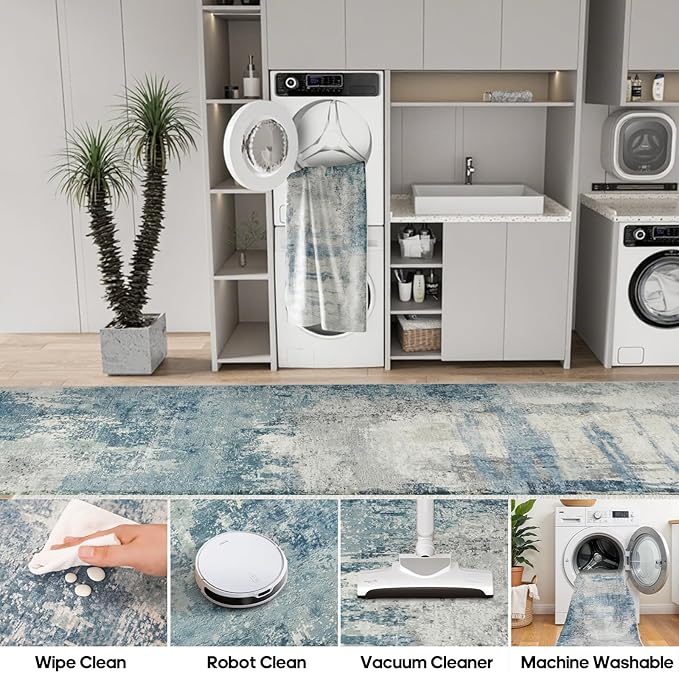 Abstract Bath Mat 2x3 Rug Washable Non-Slip Small Rugs - Image 7