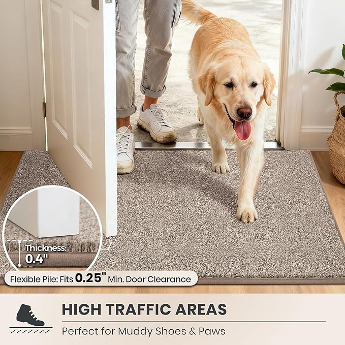 PURRUGS Dirt Trapping Door Mat 36" x 36", Non-Slip Machine Washable Entryway Rug - Image 6