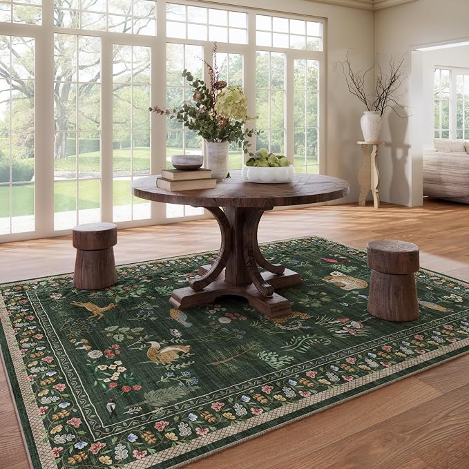 Machine Washable Rugs for Living Room: 8x10 Area Rugs for Bedroom Stain - Image 7