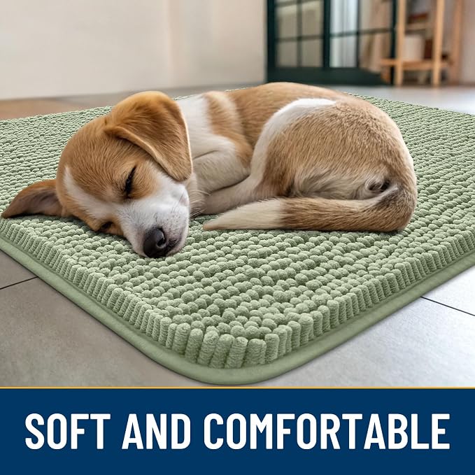 Smiry Dog Door Mat for Muddy Paws 24x16, Absorbent Dirt Trapper, Non-Slip - Image 2