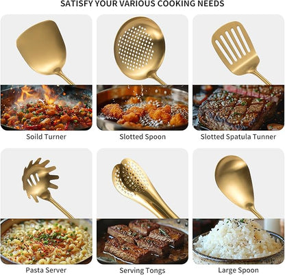 304 Stainlss Steel Matte Kitchen Utensils Set, Pasta Server - Image 3