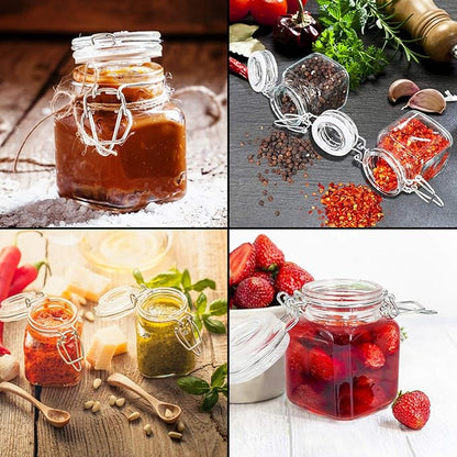 DHSBTLS 4 oz Mini Square Spice Jars, 12 Pack Glass Mason Jars - Image 7