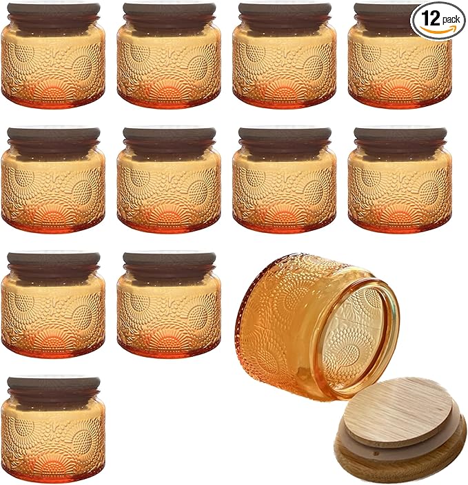 4 oz Amber Mini Glass Jars by LINGSHINE