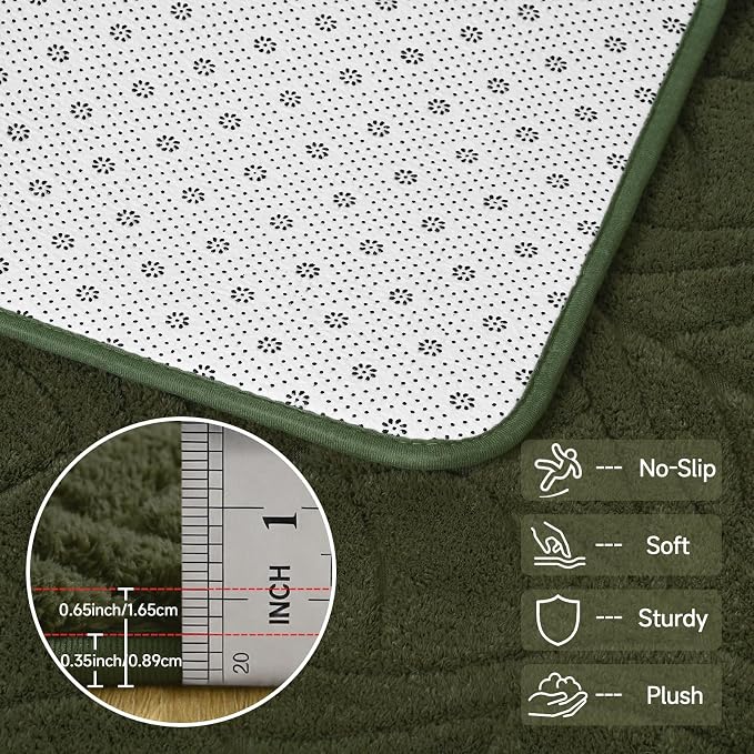 6x9 Olive Green Washable Area Rug - Image 6