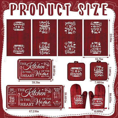 Fourluoo 10 Pcs Farmhouse Kitchen Decor and Accessories Set 4 Kitchen Towels 2 - Image 4