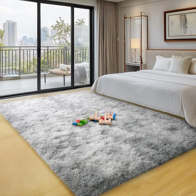 qulint Grey Rug for Bedroom 4x6, Fluffy Soft Shag Living Room Rug Fuzzy Plush - Image 7