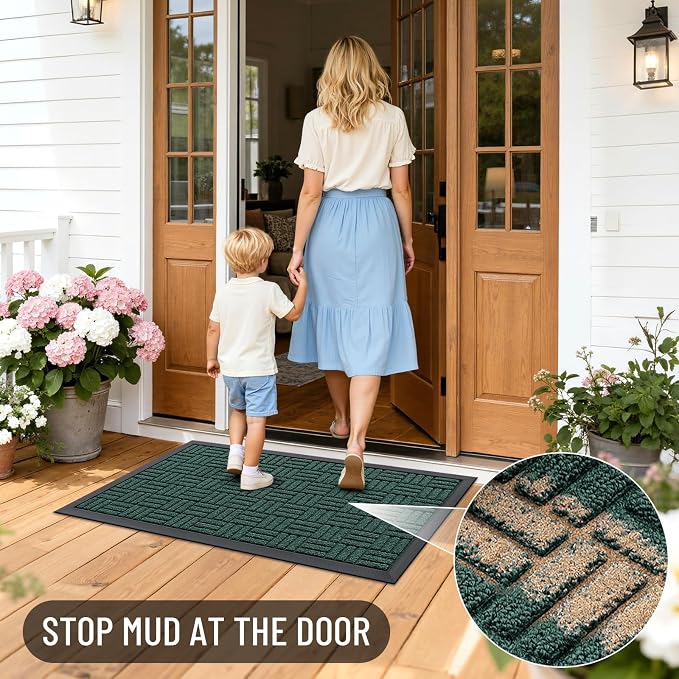 OLANLY Front Door Mat Outside Entrance 47x17, Heavy Duty Sturdy Natural Rubber - Image 6