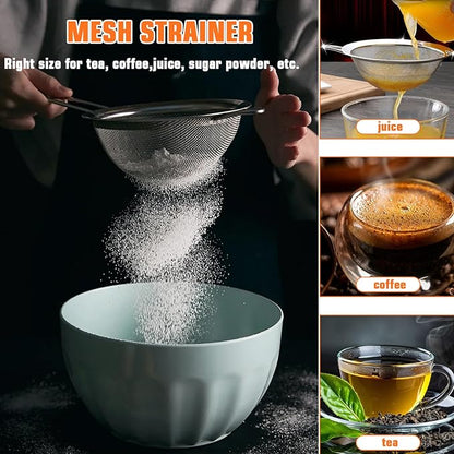 Biscuit Cutter Set, Dough Cutter, 3 Cup Flour Sifter, Baking Mat and Fine Mesh - Image 7
