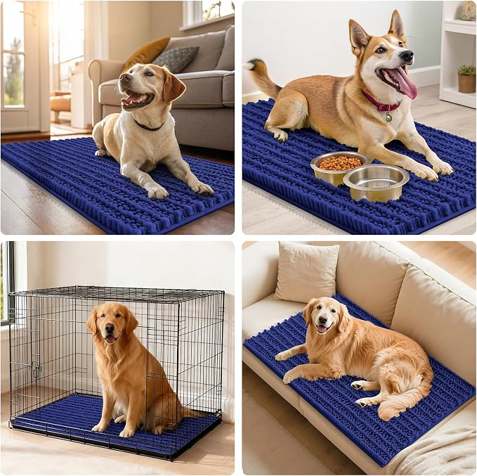 Smiry Dog Door Mat for Muddy Paws 40x32, Absorbent Dirt Trapper, Non-Slip - Image 7